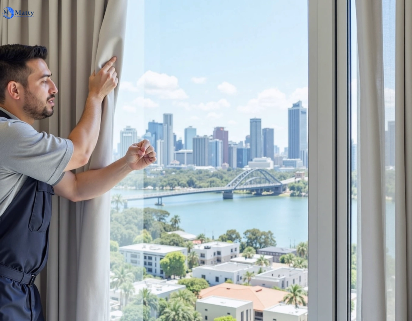 Professional curtain steam cleaning service holmview QLD by Matty Curtain Cleaning