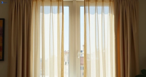 Dull dusty drapes in holmview before professional cleaning